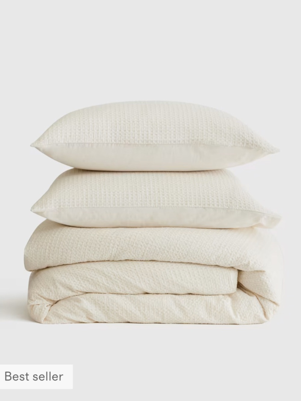 Organic Luxe Honeycomb Duvet Cover Set with 2 Shams   NWOT  - NO PILLOWS 
Undyed